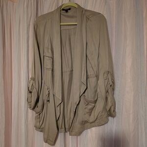 torrid Taupe Draped Utility Jacket with Patch Pockets